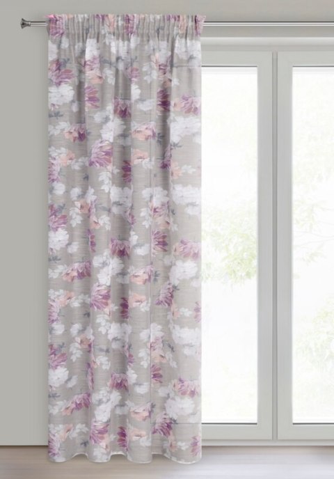 ZASŁONA GOTOWA SHERRY NA TAŚMIE 140 X 300 CM SREBRNY