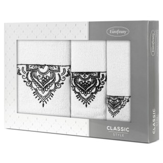 KOMPLET RĘCZNIKÓW 3 56 X 36 X 7 CM BIAŁY