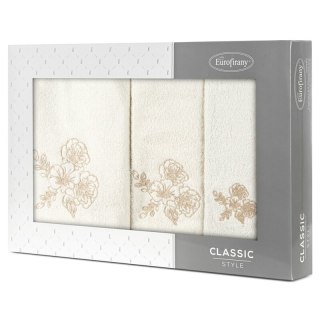 KOMPLET RĘCZNIKÓW 3 56 X 36 X 7 CM KREMOWY