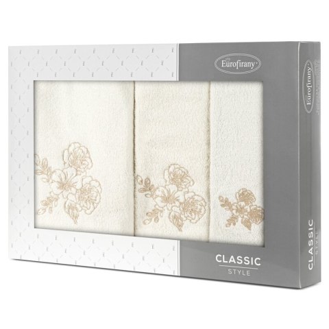 KOMPLET RĘCZNIKÓW 3 56 X 36 X 7 CM KREMOWY KOMPLET RĘCZNIKÓW 3 56 X 36 X 7 CM KREMOWY