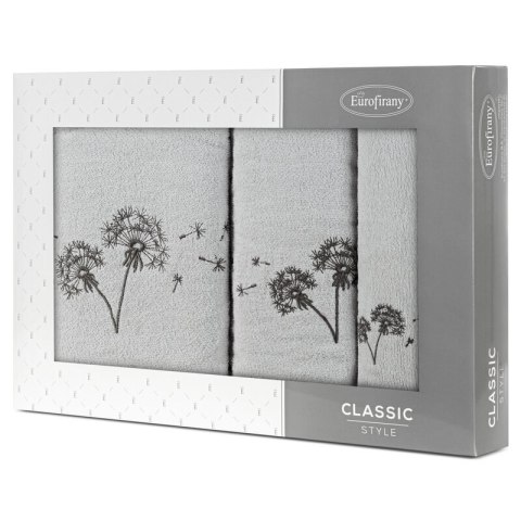 KOMPLET RĘCZNIKÓW 3 56 X 36 X 7 CM SREBRNY KOMPLET RĘCZNIKÓW 3 56 X 36 X 7 CM SREBRNY