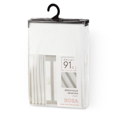 ZASŁONA GOTOWA D91 ROSA NA TAŚMIE 140 X 270 CM BIAŁY
