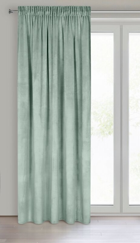 ZASŁONA GOTOWA D91 ROSA NA TAŚMIE 140 X 270 CM JASNOMIĘTOWY