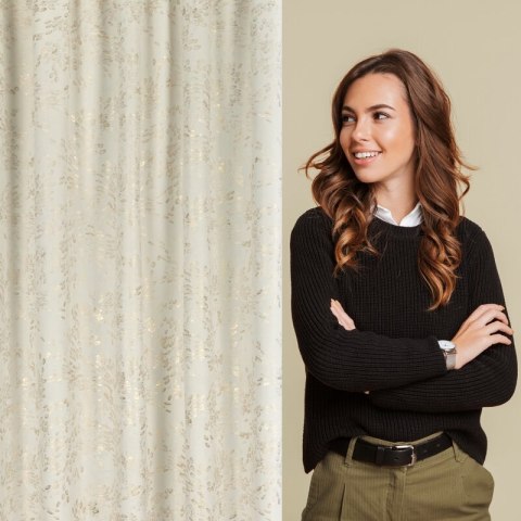 ZASŁONA GOTOWA FELIS NA TAŚMIE 140 X 270 CM KREMOWY