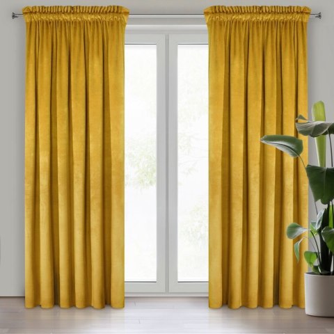 ZASŁONA GOTOWA MELANIE NA TAŚMIE 140 X 270 CM MUSZTARDOWY