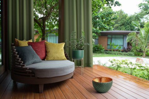 ZASŁONA GOTOWA RITA NA TAŚMIE 140 X 270 CM CIEMNOZIELONY