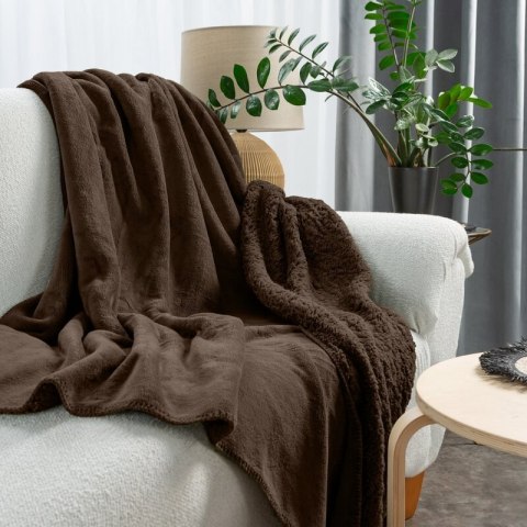 KOC TEDY 150 X 200 CM CIEMNOBRĄZOWY KOC TEDY 150 X 200 CM CIEMNOBRĄZOWY