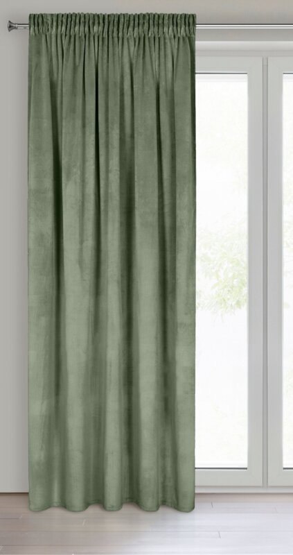 ZASŁONA GOTOWA D91 ROSA NA TAŚMIE 140 X 270 CM OLIWKOWY