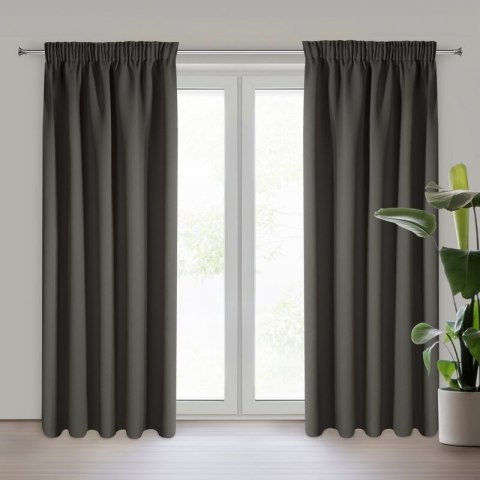 ZASŁONA GOTOWA LOGAN NA TAŚMIE 135 X 270 CM GRAFITOWY