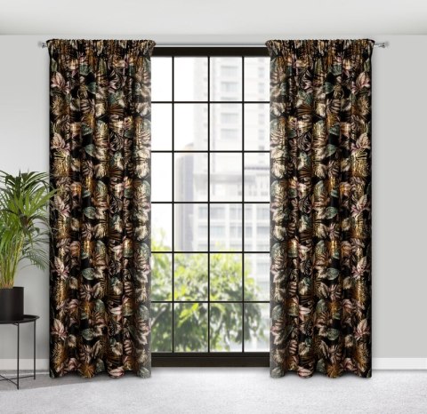 ZASŁONA GOTOWA MAROKO NA TAŚMIE 140 X 270 CM CZARNY