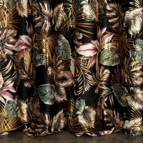 ZASŁONA GOTOWA MAROKO NA TAŚMIE 140 X 270 CM CZARNY