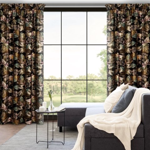 ZASŁONA GOTOWA MAROKO NA TAŚMIE 140 X 270 CM CZARNY