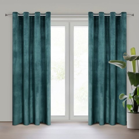 ZASŁONA GOTOWA MELANIE 140 X 250 CM CIEMNOTURKUSOWY