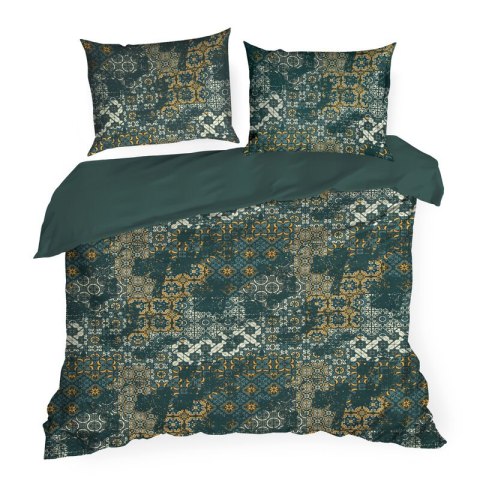 KOMPLET POŚCIELI SATYNOWEJ SPRING 69 160 X 200 CM CIEMNOZIELONY