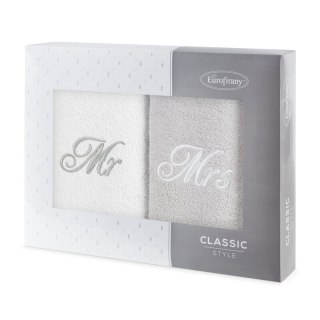 KOMPLET RĘCZNIKÓW MR MRS 47 X 37 X 7 CM BIAŁY