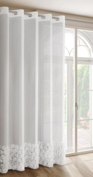 ZASŁONA GOTOWA ROSES 7 350 X 250 CM BIAŁY