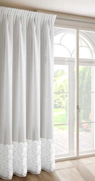 ZASŁONA GOTOWA ROSES 7 NA TAŚMIE 140 X 270 CM BIAŁY