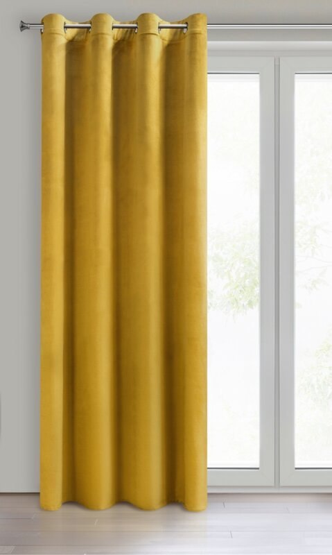 ZASŁONA GOTOWA MELANIE 140 X 250 CM MUSZTARDOWY