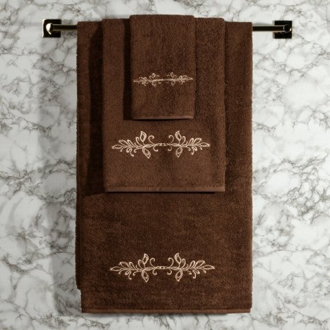 KOMPLET RĘCZNIKÓW 3 56 X 36 X 7 CM BRĄZOWY