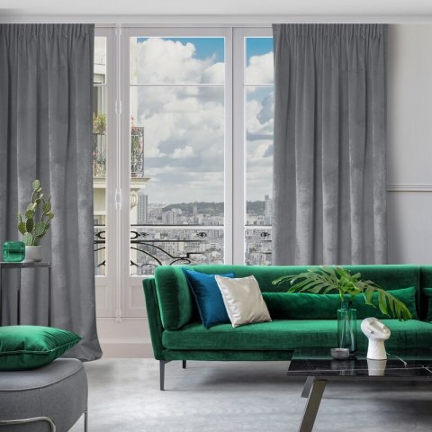 ZASŁONA GOTOWA D91 ROSA NA TAŚMIE 135 X 300 CM STALOWY