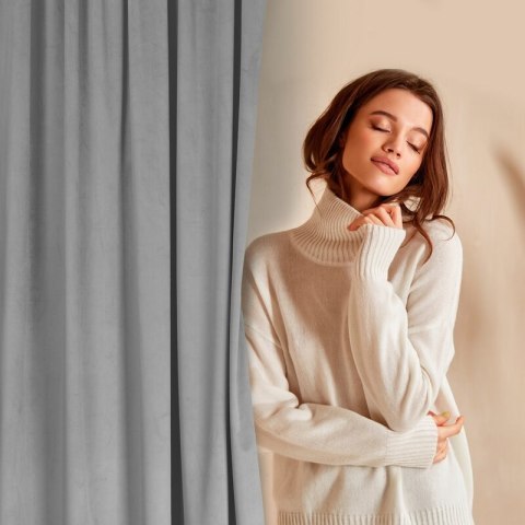 ZASŁONA GOTOWA D91 ROSA NA TAŚMIE 135 X 300 CM STALOWY