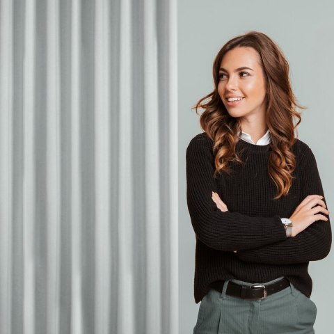 ZASŁONA GOTOWA MILAN NA TAŚMIE 140 X 300 CM SREBRNY