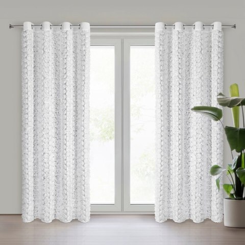 ZASŁONA GOTOWA ROSES 6 140 X 250 CM BIAŁY ZASŁONA GOTOWA ROSES 6 140 X 250 CM BIAŁY