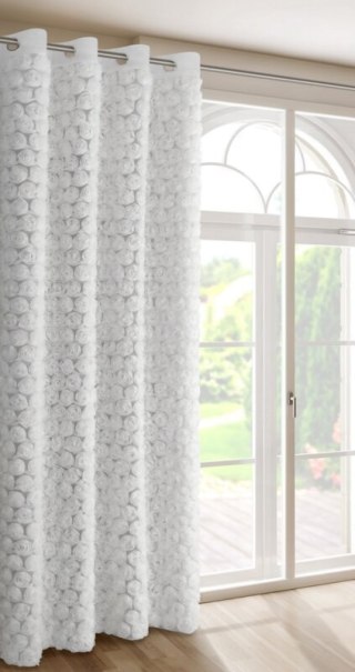 ZASŁONA GOTOWA ROSES 6 140 X 250 CM BIAŁY