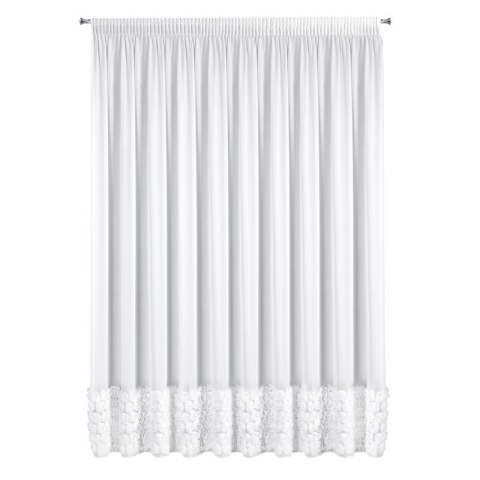ZASŁONA GOTOWA ROSES 7 NA TAŚMIE 350 X 270 CM BIAŁY
