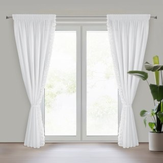 ZASŁONA GOTOWA ROSES NA TAŚMIE 140 X 270 CM BIAŁY