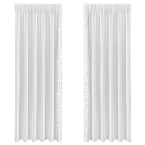 ZASŁONA GOTOWA ROSES NA TAŚMIE 140 X 270 CM BIAŁY