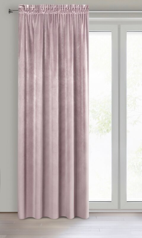 ZASŁONA GOTOWA SAMANTA NA TAŚMIE 140 X 270 CM PUDROWY RÓŻ